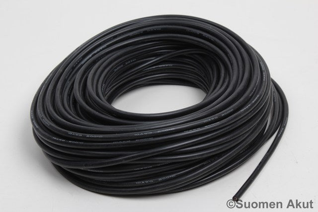 Silikonikaapeli 10AWG musta 1 metri