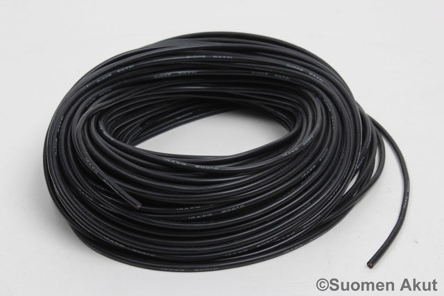 Silikonikaapeli 14AWG musta 1 metri