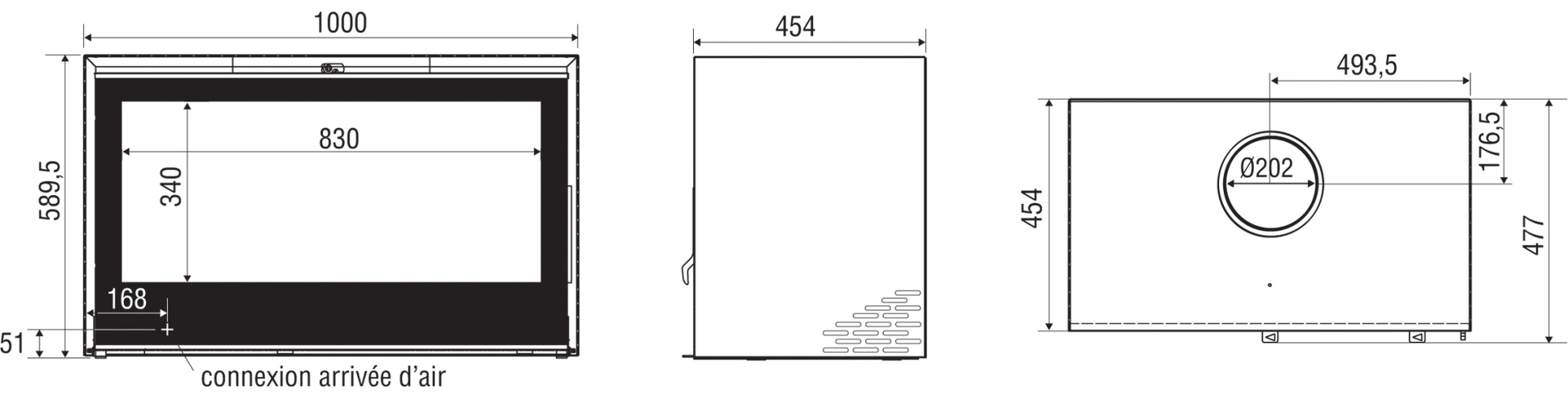 Axis 1000SF takkasydän / takkakasetti