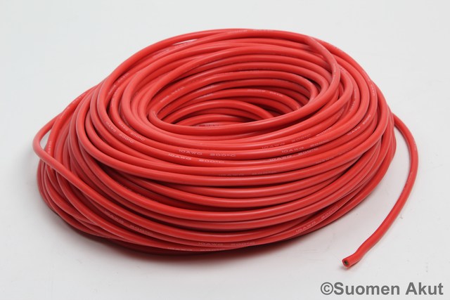 Silikonikaapeli 10AWG punainen 1 metri